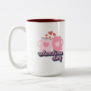 Tasse 2 Couleurs Heureuse Sainte-Valentin rose
