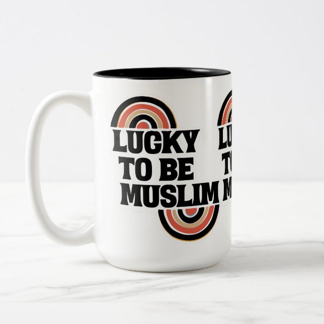 Tasse 2 Couleurs Heureux d'être des citations spirituelles musulman (Gauche)