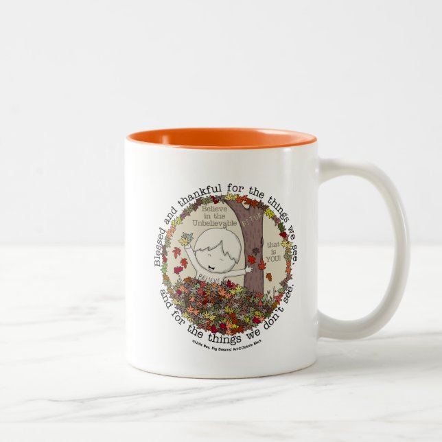 Tasse 2 Couleurs Heureux et heureux (Droit)