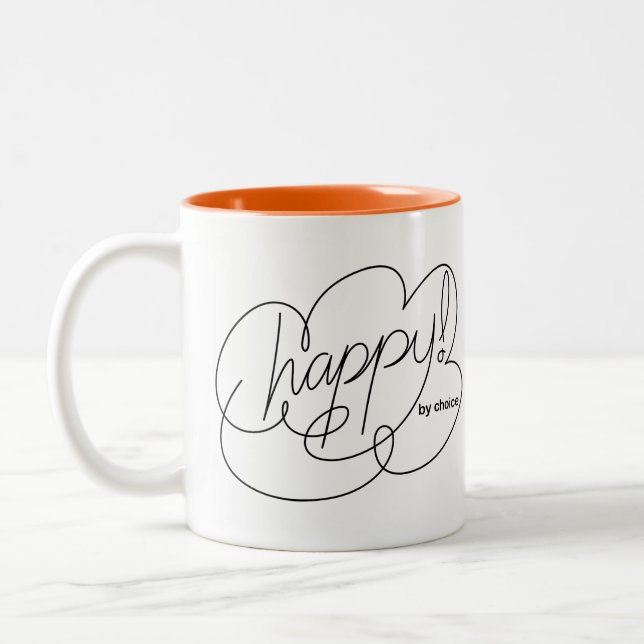 Tasse 2 Couleurs HEUREUX par choix - Bold CloudS (Gauche)