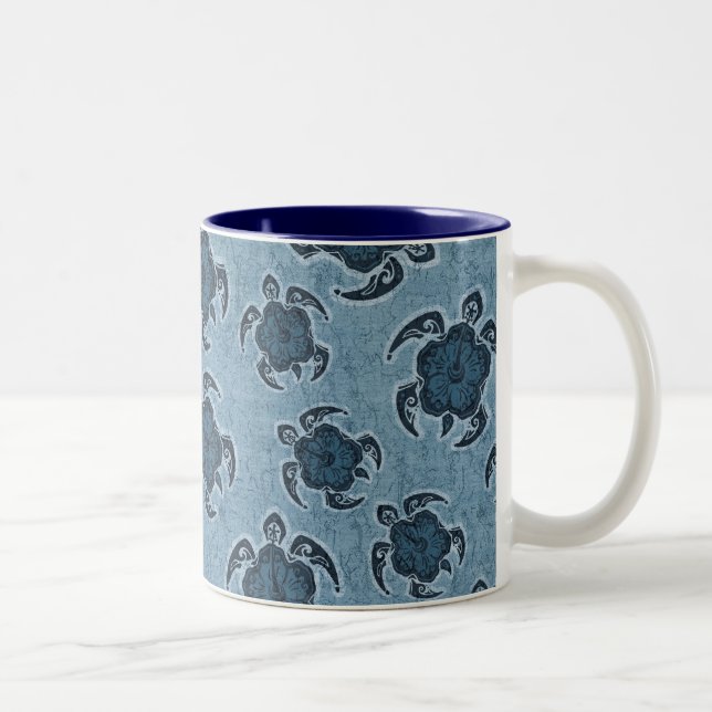 Tasse 2 Couleurs Hibiscus d'Uhane Honu Tortue hawaïenne Batik (Droit)