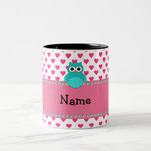 Tasse 2 Couleurs Hibou mignon nommé personnalisé