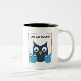 Tasse 2 Couleurs Hiboux mignons - "le meilleur papa du monde !" -