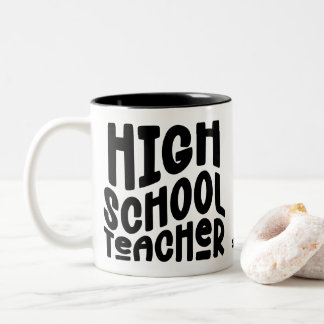 Tasse 2 Couleurs High School Teacher Appreciation Minimalist
