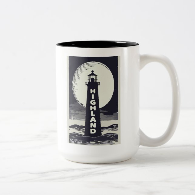 Tasse 2 Couleurs Highland Lighthouse Massachusetts Moon (Droit)
