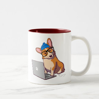 Tasse 2 Couleurs Hipster Corgi 2 (sans texte)