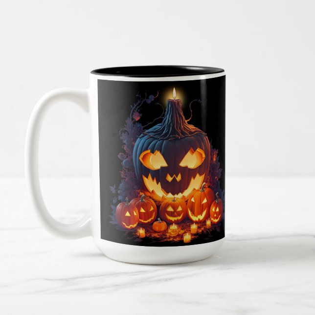 Tasse 2 Couleurs Histoire de la peur Citrouille d'Halloween (Gauche)