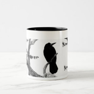 Tasse 2 Couleurs Hiver Raven Edgar Allan Poe de B&W plus jamais