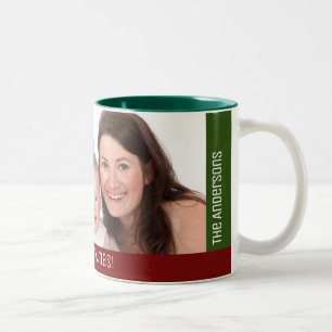 Tasse 2 Couleurs Holiday Christmas Family 1 Photo Ajouter Nom
