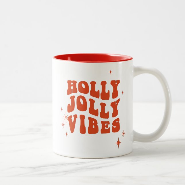 Tasse 2 Couleurs Holly Jolly Vibes - Un Message De Vacances (Droit)