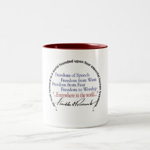 Tasse 2 Couleurs Hommage de libertés de FDR quatre