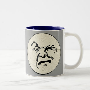Tasse 2 Couleurs Homme en colère sur le visage de la Lune
