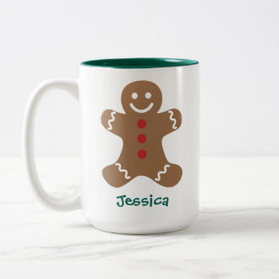 Tasse 2 Couleurs Homme en pain d'épices mignon personnalisé