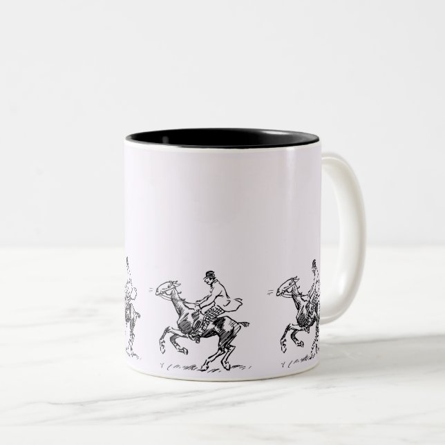 Tasse 2 Couleurs Homme équitation Cheval Sports Extérieurs Art (Devant droit)