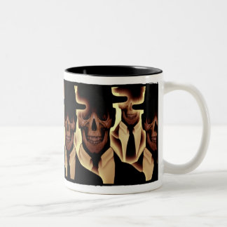 Tasse 2 Couleurs Hommes de crâne dans le noir