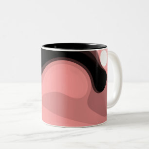 Tasse 2 Couleurs Horizon coucher de soleil : rose, noir et blanc Ab