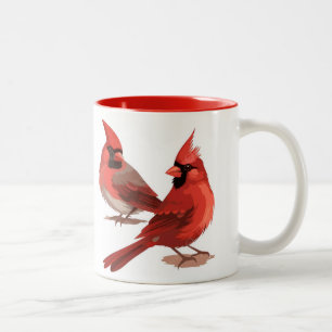 Tasse 2 Couleurs Horloge murale cardinaux rouges