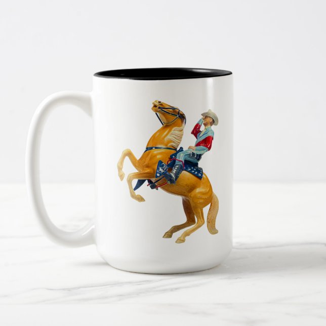 Tasse 2 Couleurs Howdy Cowboy sur un cheval (Gauche)