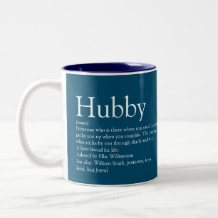 Tasse 2 Couleurs Hubby Definition Citation Cool amusant Moderne Ble