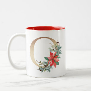 Tasse 2 Couleurs Huile d'or O Monogram Pine & Berry Christmas