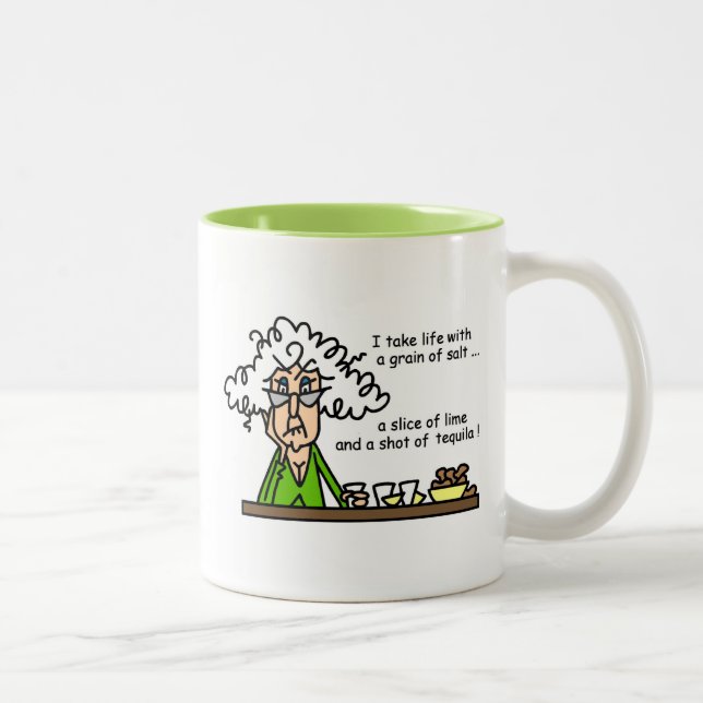 Tasse 2 Couleurs Humour de la vie et de tequila (Droit)