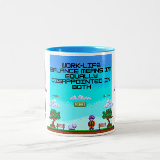 Tasse 2 Couleurs Humour de l'équilibre entre le travail et la vie p