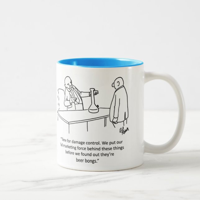 Tasse 2 Couleurs Humour de marketing d'entreprise (Droit)