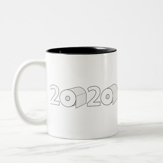 Tasse 2 Couleurs humour de papier toilette 2020 (Gauche)
