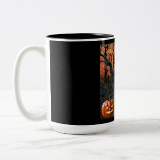 Tasse 2 Couleurs Humour de pierre gravée d'Halloween "Al B Bach"