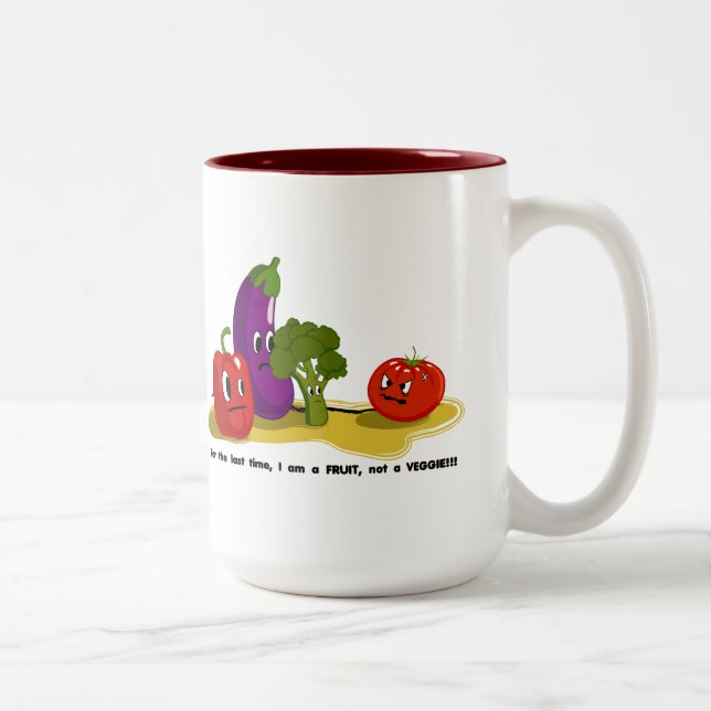 Tasse 2 Couleurs Humour de tomate (Droit)
