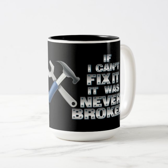 Tasse 2 Couleurs Humour d'outils de bricoleur (Devant droit)