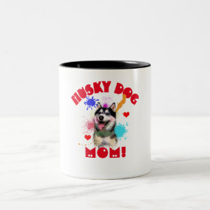 Tasse 2 Couleurs Husky Maman Amoureux des chiens Meilleur Chien Mam