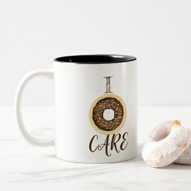 Tasse 2 Couleurs I DONUT CARE Brown chocolat arroser chic moderne (Avec donut)