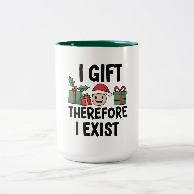 Tasse 2 Couleurs I Gift Therefore I Exist Christmas (Centre)