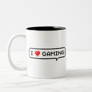 Tasse 2 Couleurs I Heart Gaming I Love Gaming Simple Pixel Art