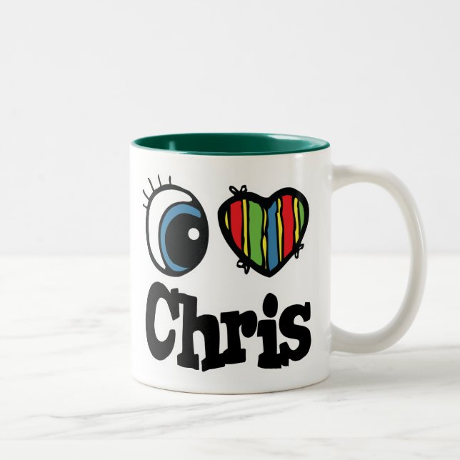 Tasse 2 Couleurs I Heart (Love) Chris (Droit)