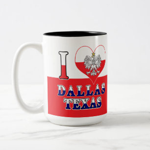 Tasse 2 Couleurs I Heart Love Dallas Texas