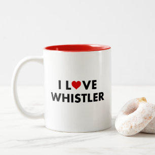 Tasse 2 Couleurs I Heart Whistler I Love Whistler Texte moderne