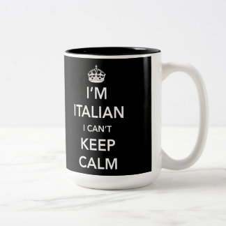 Tasse 2 Couleurs I l'Italien du ` m et moi ne peut pas garder le