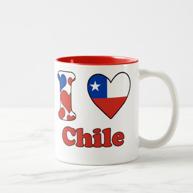 Tasse 2 Couleurs I love Chile (Droit)