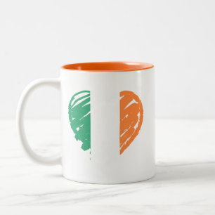Tasse 2 Couleurs I Love Ireland - Irish Flag Heart Shape