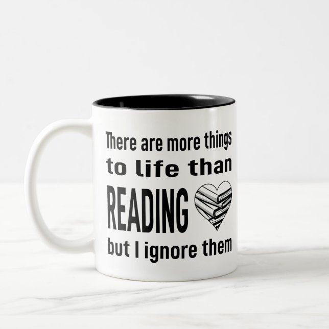 Tasse 2 Couleurs I Love Lecture Livre Lover Lecteur Bibliothécaire  (Gauche)