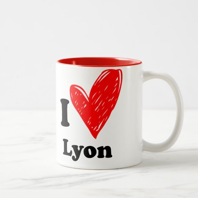 Tasse 2 Couleurs I Love Lyon (Droit)