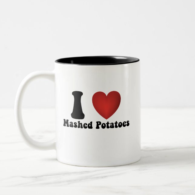 Tasse 2 Couleurs I Love Mashed Potatoes Thanksgiving Diner Cadeau (Gauche)