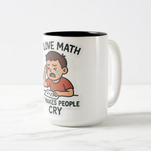 Tasse 2 Couleurs I Love Math - Drôle Sticker Cartoon