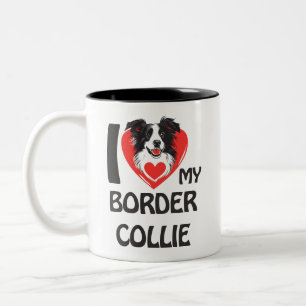 Tasse 2 Couleurs I Love My Border Collie - Amoureux des chiens mign