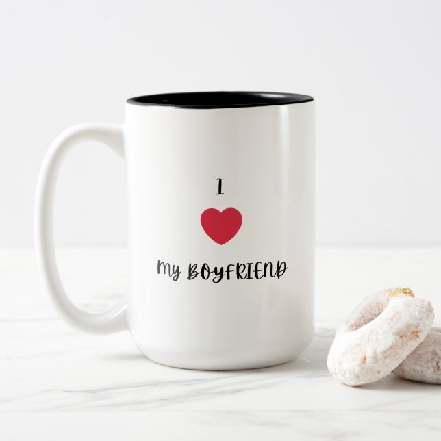 Tasse 2 Couleurs I love my boyfriend (Avec donut)