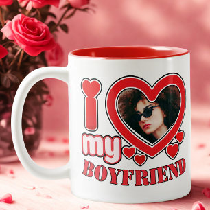 Tasse 2 Couleurs I Love My Boyfriend Personnalisé