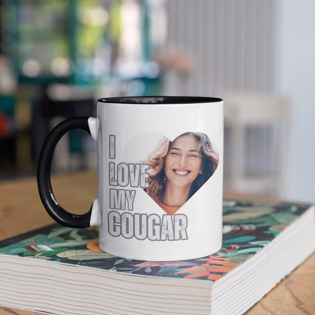 Tasse 2 Couleurs I Love My Cougar Girlfriend Petit ami (I Love My Cougar Girlfriend Boyfriend Gift Two-Tone Coffee Mug)