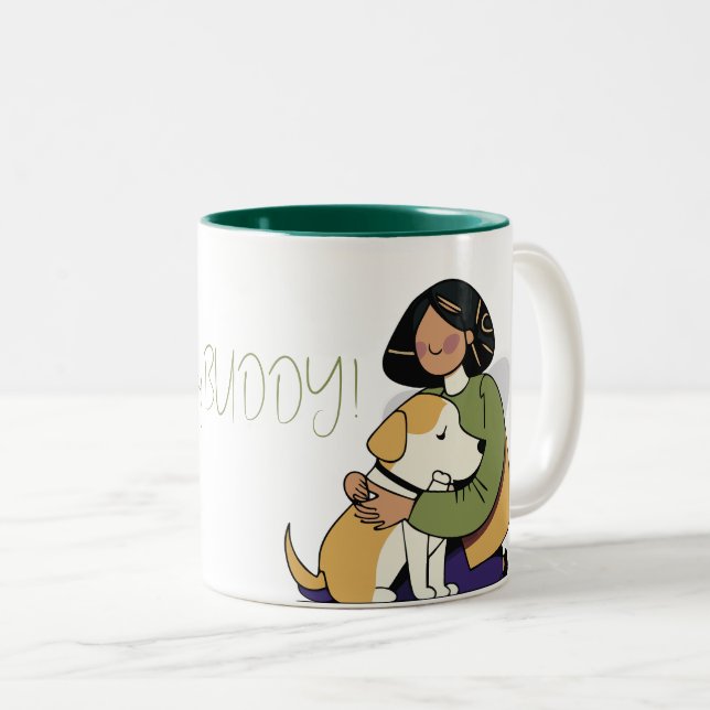 Tasse 2 Couleurs I Love My Dog - Femme Edition 2 (Devant droit)